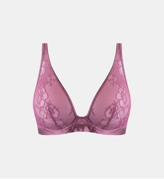 Soutien-gorge triangle Silk'n Lace rose Maison Lejaby