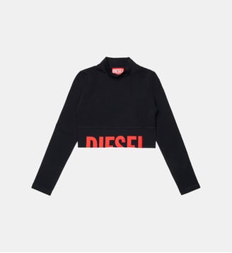 T-shirt à manches longues avec logo - Diesel Kids - Noir