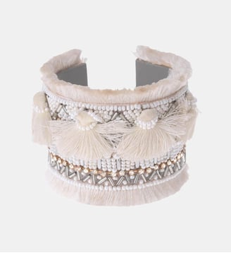 Manchette ajustable en perles ENGY - Hipanema - Blanc