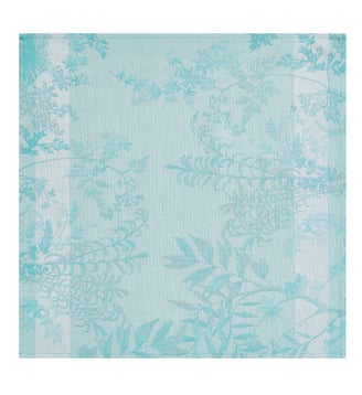Serviette de table Jardin d'Eden 100% coton - Le Jacquard Francais - Bleu cascade