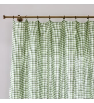 Rideau motif vichy, gaze de coton, à anneaux - La Redoute Interieurs - Vichy vert