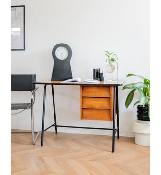 Bureau scandinave en bois et métal Edouard N°680- Produit chiné - Debongout - Noir