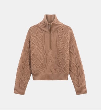 Pull camionneur à torsades en laine - ROXY - Gerard Darel - Beige