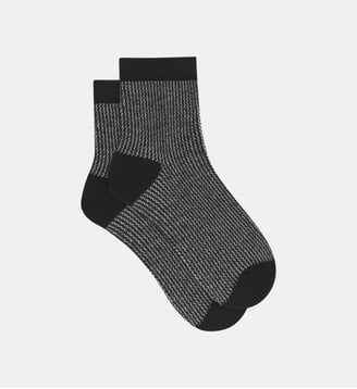 Chaussettes mi-hautes laine/viscose et fils de lurex Mode - Dim - Noir