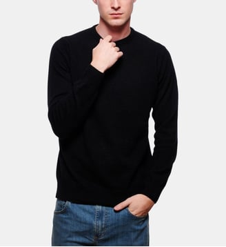 Pull col rond 100% cachemire NOIR - Atelier Privé - Noir