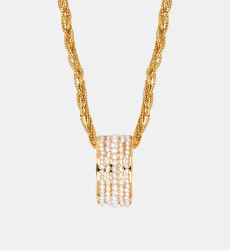 Collier   doré à l'or fin - Dalila - Satellite - Blanc
