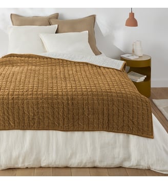 Edredon matelassé velours coton - La Redoute Interieurs - Bronze