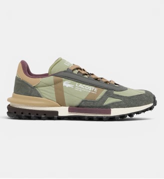 Sneakers Elite Active homme - Lacoste - Gris foncé et kaki clair