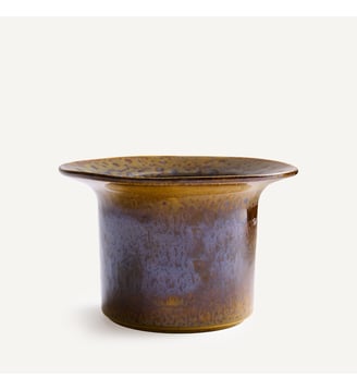 Cache-pot, en grès émaillé réactif, hauteur 12 cm - AM.PM - Bronze