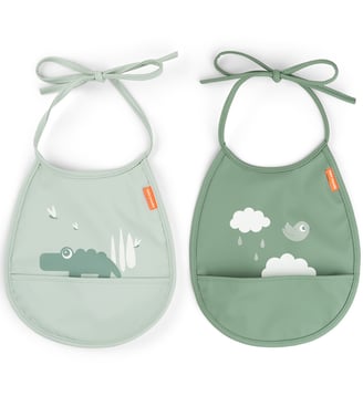 Lot de 2 petits bavoirs - Done by Deer - Vert