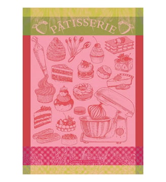 Torchon pur coton - Garnier Thiebaut - Rose