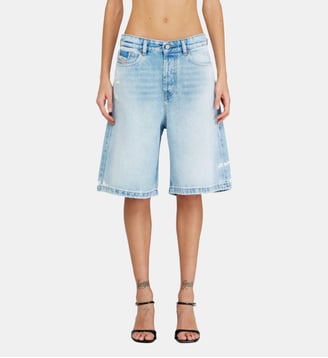 Shorts en denim détruit - Diesel - Bleu clair