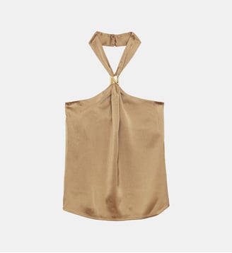 Top sans manches  col ras-du-cou réglable uni TIAMO - La Petite Etoile - Beige