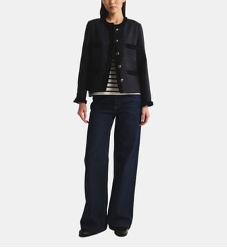 Veste Adelaïde avec galons tissés - Ines de la Fressange Paris - Bleu marine