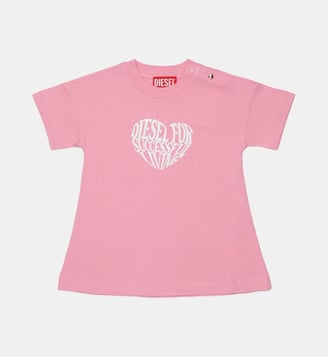 Robe t-shirt avec logo - Diesel Kids - Rose vif