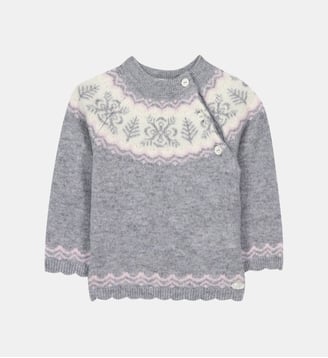 Pull -  moyen motif flocons - Tartine Et Chocolat - Gris clair