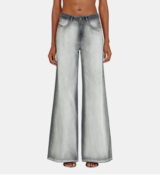 Flare Jeans Regular Waist 1978 D-Akemi - Diesel - Gris clair