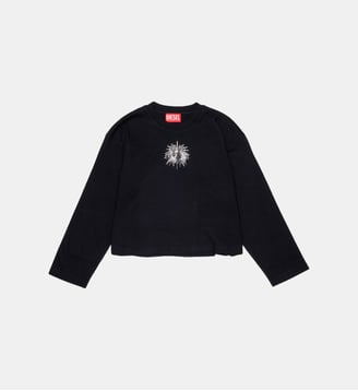 T-shirt à manches longues avec logo - Diesel Kids - Noir