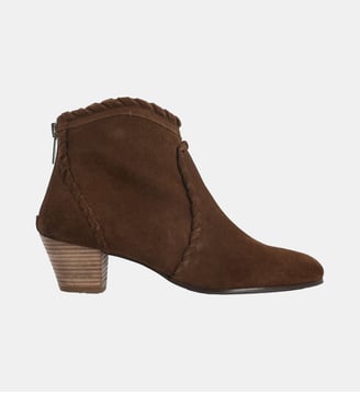 Boots celestine - cuir velours - Colisée Paris - Marron foncé