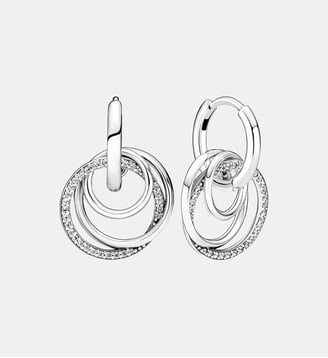Boucles d'Oreilles Créoles Cercles Ma Famille Pour Toujours - Pandora - Argenté