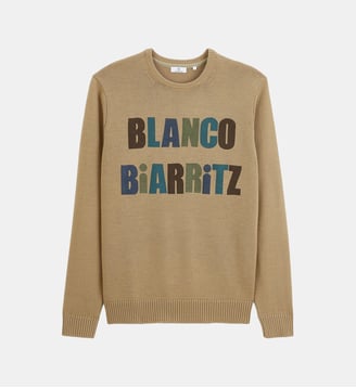 Pull Mohan jacquard BLANCO BIARRITZ col rond - Serge Blanco - Beige