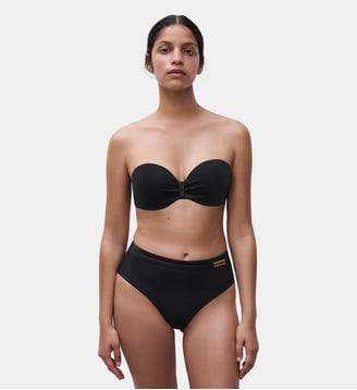 Haut de maillot de bain bandeau coques bretelles amovibles - Chantelle - Noir