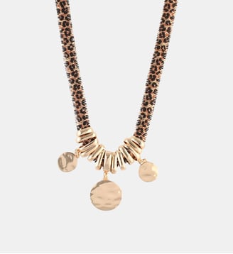 Collier chaine serpent Balagane à imprimé tacheté et pampilles - Balaboosté - Doré