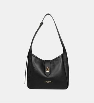 Petit sac seau Top Double en cuir - Lancaster - Noir