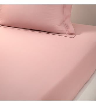 Drap housse en satin - Yves Delorme - Poudre