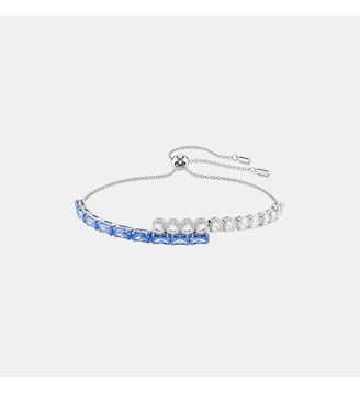 Bracelet Matrix, Métal rhodié - Swarovski - Blue