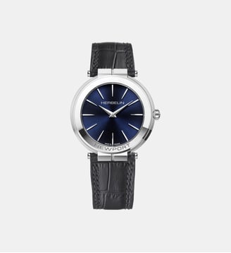 Montre Newport slim Bleu foncé 19522AP15 - Herbelin - Argenté
