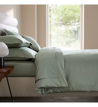 Housse de couette en satin de coton 200 fils - AM.PM - Vert jade
