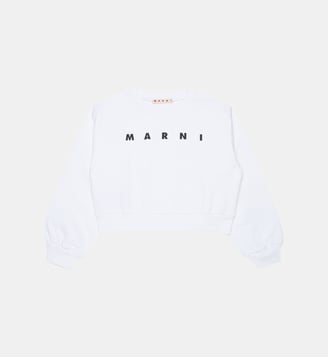 Sweat-shirt col rond avec logo - Marni - Blanc