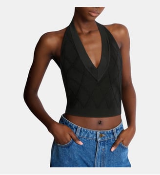 Top dos-nu en maille quilted Balmain