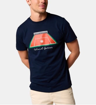 T-Shirt Terrain - Roland-Garros - Bleu marine