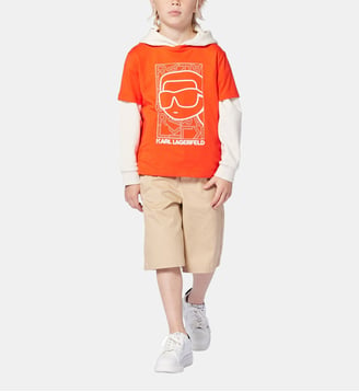 T-shirt avec imprimé placé - Karl Lagerfeld Kids - Orange