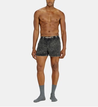 Boxer en coton effet denim - Diesel - Gris foncé
