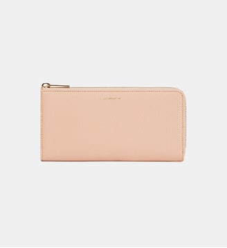 Compagnon zippé Emilie en cuir signature T - Le Tanneur - Rose pâle