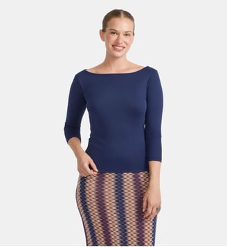 t-shirt en coton - Agnès b. - Bleu breton