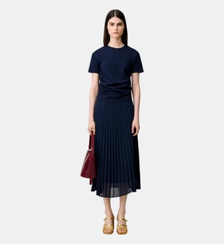 Robe bi-matière trompe-l'œil - Claudie Pierlot - Marine