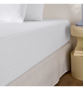Drap-housse en microfibre lavée, polyester recyclé - La Redoute Interieurs - Blanc
