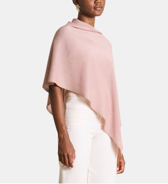 Pull cape en maille fine irisée - La Fée Maraboutée - Rose arctique