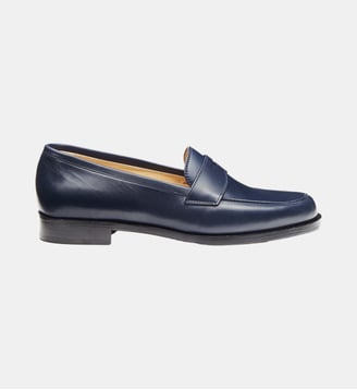 Mocassin roma - cuir lisse - Manfield - Bleu marine