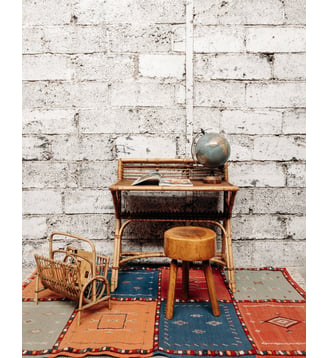 Bureau en rotin Yvan N°18- Produit chiné - Debongout - Bois clair