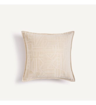 Housse de coussin chenille jacquard - AM.PM - Écru