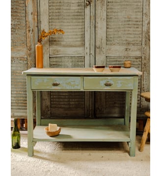 Buffet ouvert en bois Gilbert N°1790- Produit chiné - Debongout - Bleu