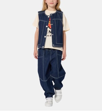 Tee-shirt manches courtes - Kenzo Kids - Beige et rose