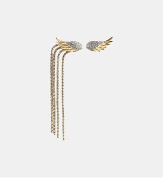 Boucles D'Oreilles Rock Feather Strass - Zadig&Voltaire - Or matt