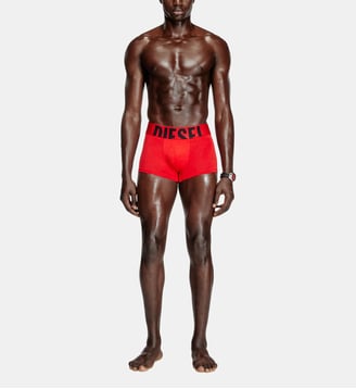 Lot de trois boxers en coton stretch - Diesel - Rouge foncé