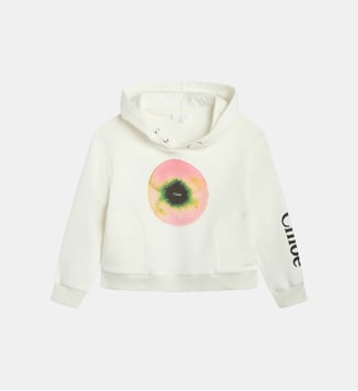 Sweat-shirt à capuche en coton - Chloe Kids - Off white
